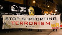 Galatasaraylı taraftarlar Dortmund otobüsünün önünde protesto