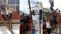 Okul bahçesindeki eğlence makinesi sosyal medyayı ikiye böldü