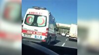 Trafik canavarı E-5'te ambulansla yarıştı!
