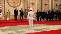 Güney Kore lideri İstiklal Marşı okunurken asker selamı verdi