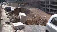 Ümraniye'de istinat duvarı çöktü