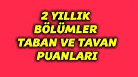 2 yıllık bölümlerin taban ve taban puanları! İşte tam liste