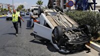 Karı koca kavgası takla attırdı