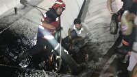 Korkunç olay: Sıcak asfaltın içine düştü