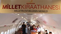Uçaktaki 'Millet Kıraathanesi' yoğun ilgi gördü