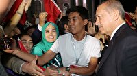 Kırgızistan'da Cumhurbaşkanı Erdoğan'a sevgi seli