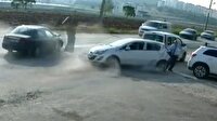 Okul önünde dehşete düşüren zincirleme kaza kamerada
