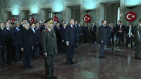 Cumhurbaşkanı Erdoğan ve beraberindeki heyet Anıtkabir'i ziyaret etti