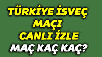 Türkiye İsveç canlı