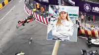 Formula yarışında kadın pilot pistten uçtu