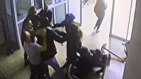 Noterde bıçaklı kavga kamerada