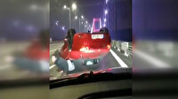 Makas atarken FSM Köprüsü'nde kaza yaptı