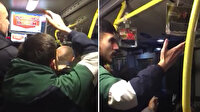 Metrobüste taraftarlar birbirine girdi