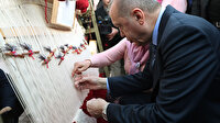 Cumhurbaşkanı Erdoğan halı dokudu
