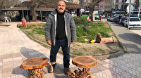 Ağaç köklerinden ev eşyası üretiyor