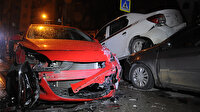 Zincirleme kazada 6 araç birbirine girdi