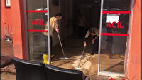 Dolu yağışının ardından acil servisi su bastı