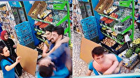 Markette bozuk kaymak kavgası kamerada