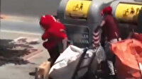 Çöp toplayan çocuğun sevinci kameraya yansıdı