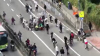 Kaykaycıyı ezmek isteyen motosikletli polis hayatının şokunu yaşadı