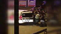 Kelepçeli gence copla müdahale eden polise tepki yağdı