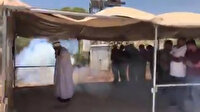 İşgalci İsrail askerlerinden namaz kılan cemaate göz yaşartıcı bombalı müdahale kameralarda