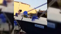 Oğlu için balıkçı teknesini sünnet aracı yaptı