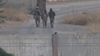 YPG'li teröristler sınırda böyle görüntülendi