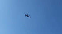 Avcılar'da polis helikopteri hasar incelemesi yapıyor