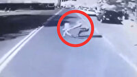 Caddeye fırlayan çocuğunu kurtarmak için canından oldu