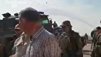 Rus askerleri Ayn El Arab'da peçlerini sökmüş PYD'li teröristler görüntülendi