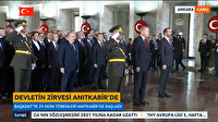 Cumhurbaşkanı Erdoğan ve devletin zirvesi Anıtkabir'i ziyaret etti