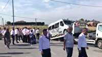 Uşak'ta işçi servisiyle otomobil çarpıştı: 5'i ağır 14 yaralı