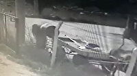At arabasıyla hırsızlık güvenlik kamerasında