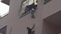 Adana'da apartmanın 4. katının pencerede asılı kalan çocuk ölümden döndü