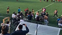 Amatör lig maçındaki kavga seyirci kamerasına yansıdı