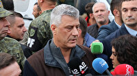 Kosova Cumhurbaşkanı Arnavutluk'ta açıklama yaparken depreme yakalandı