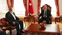 Cumhurbaşkanı Erdoğan, Dolmabahçe'de İsmail Heniyye'yi kabul etti
