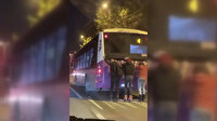 Patenli çocukların otobüs arkasındaki tehlikeli yolculukları kamerada