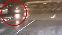TIR otomobili biçti, sürücü saniyelerle kurtuldu