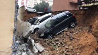 Kartal'da istinat duvarı çöktü