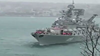 Rus savaş gemisi Boğaz'da sürüklendi