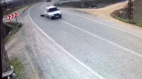 Küçük çocuk viraja hızla giren araçtan düştü