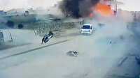 Azez'de bombalı terör saldırısı anbean kameralara yansıdı