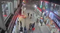 Deprem anında yıkılan binalar güvenlik kamerasında