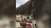 Giresun'daki heyelan anı kameralara yansıdı