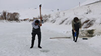 Hakkari'de Eskimo usulü balık avı