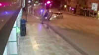 Kırmızı ışıkta geçen otomobil çarptığı polis aracını devirdi