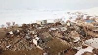 Deprem sonrası Van'daki enkaz bölgesi drone ile görüntülendi