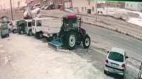 Kontrolden çıkan araç park yerine uçtu